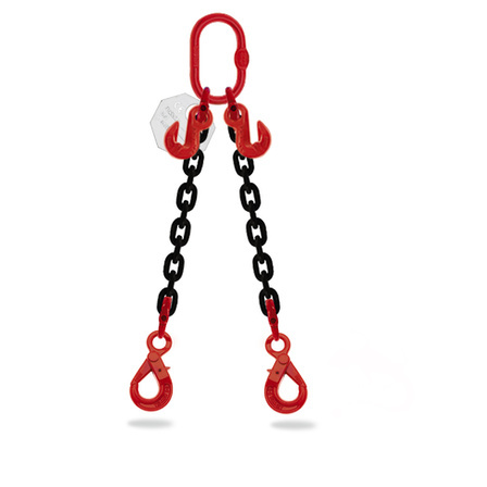 elingue chaine 2 brins 6mm-16mm charge 1600kg-11200kg avec crochets automatiques et raccourcisseurs